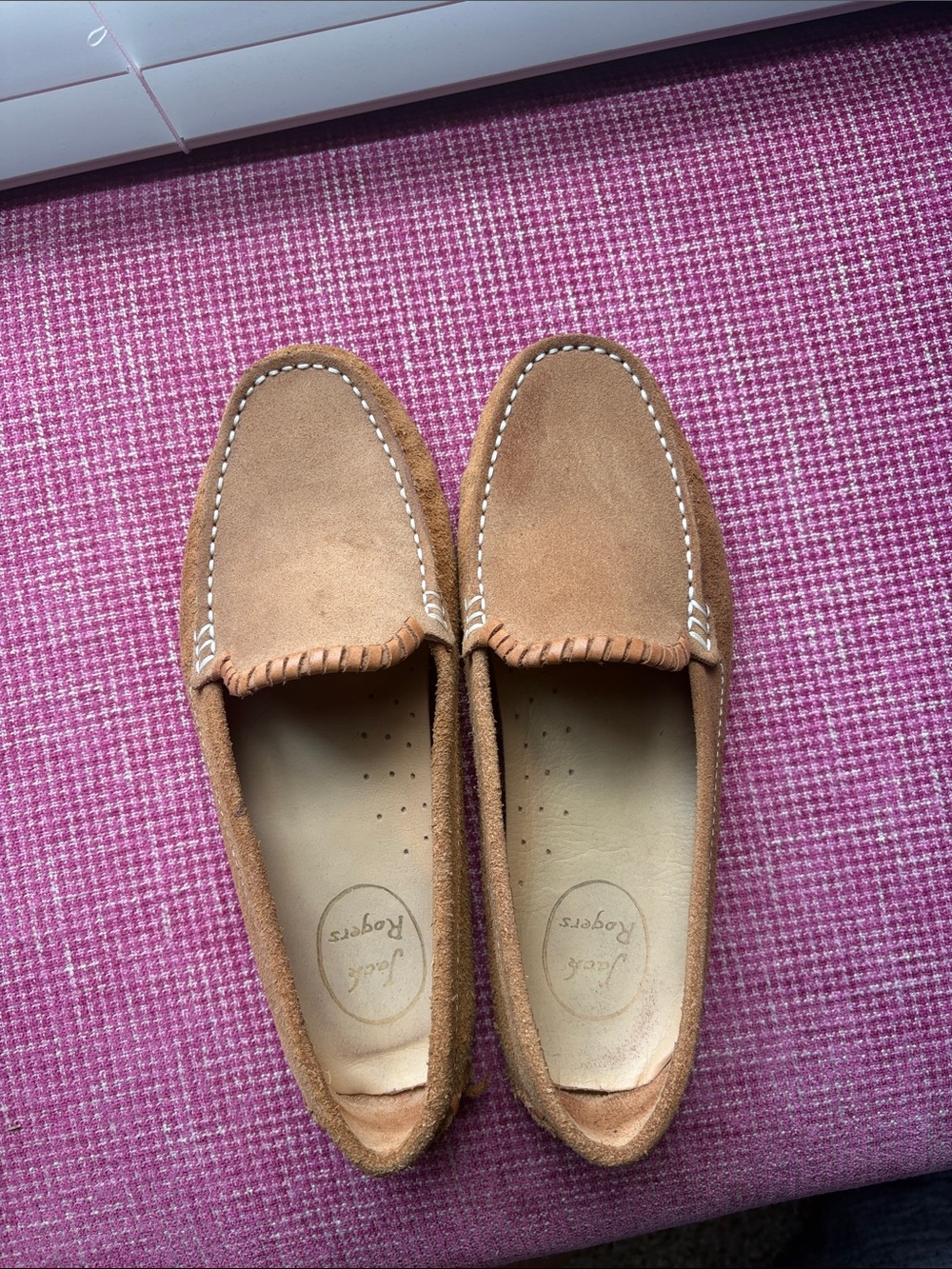 Jack Rogers Tan Suede Driving Moccasins